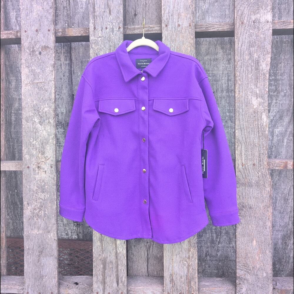 Haute Monde NWT Royal Purple Shacket Women's Med